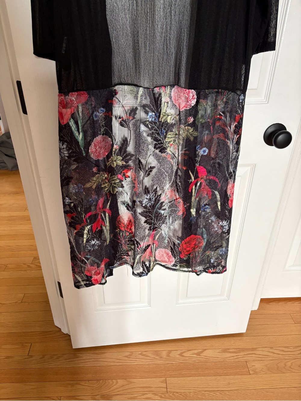 Black Designer Sheer Coat - Picture 10 of 10